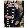 Slim Stripe Plush Scarf Clothing Accessories Striped Warm Soft Thin Scarf Knitted Wool Plush Long Narrow Scarves Autumn Winter