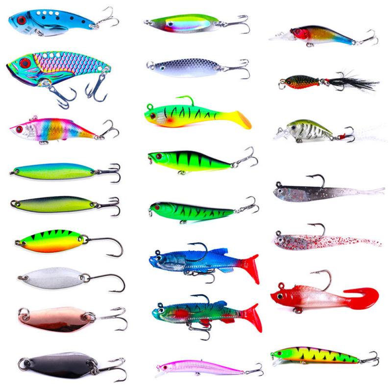 Lure bait set24Minnow Rock Wave Sequin Soft Bait Pencil Micro Lure Fishing Tackle Essential for Fishing