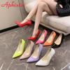 Fashion Aphixta 2024 Super High 12cm Corlorful Stiletto Heels Pumps Women Shoes Fashion Pointed Toe Florescence Patent Leather Office