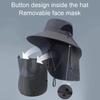 1pc Sunshade Hat Big Eave Hat Mask Fishing Hat Outdoor Work Climbing Hiking Caps Sun Protection Detachable Sun Sports Caps