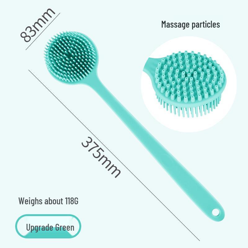Двусторонняя силиконовая щетка для ванны и спины с длинной ручкой