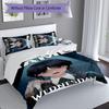 3pcs Custom Name Wednesday Addams Bedding Set,Includes 1 Duvet Cover and 2 Pillowcases,All-season Bedroom Decor