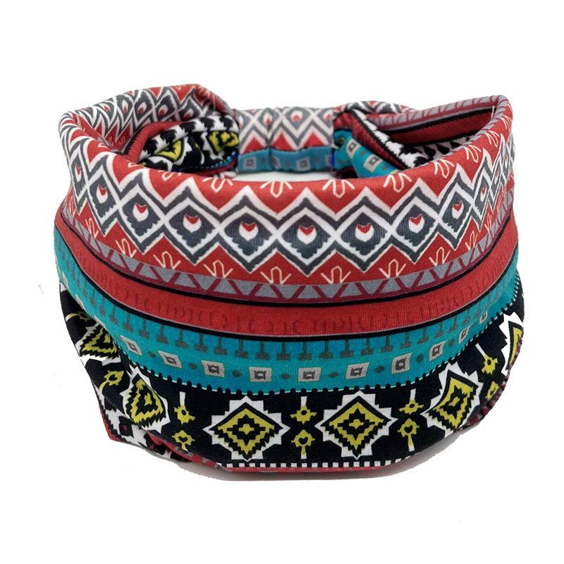 National Style Printed Headband Bohemian Headband Sports Headband Sweat-absorbing Headband Women's Antiperspirant Wide Headscarf