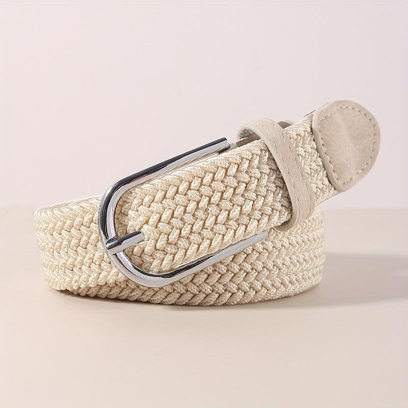 No punching colorful belt women's versatile jeans canvas belt woven elastic elastic pin buckle student lazy cloth belt