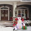 Christmas Inflatable Snowman with Penguins Cute Giant Snow Man Hat & Scarf Lighted Outdoor