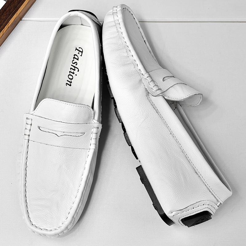 Мужские кожаные туфли ручной работы, новые удобные мужские туфли для вождения, легкие мокасины, мужские мокасины для отдыха и прогулок, модные туфли без застежек