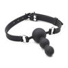 Open Mouth Gag Oral Fixation of Big Beads Mouth Gag Ball Silicone Harness With Anal Plug Dildo Head Strap For Lesbian SM Bondage