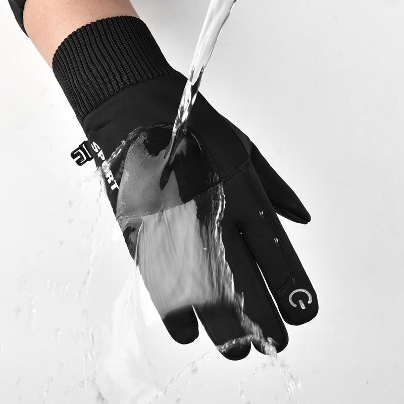 Спортивные термоперчатки мужские зимние сенсорные на флисе утолщенные уличные велосипедные спортивные альпинистские уличные перчатки с пальцами мужские