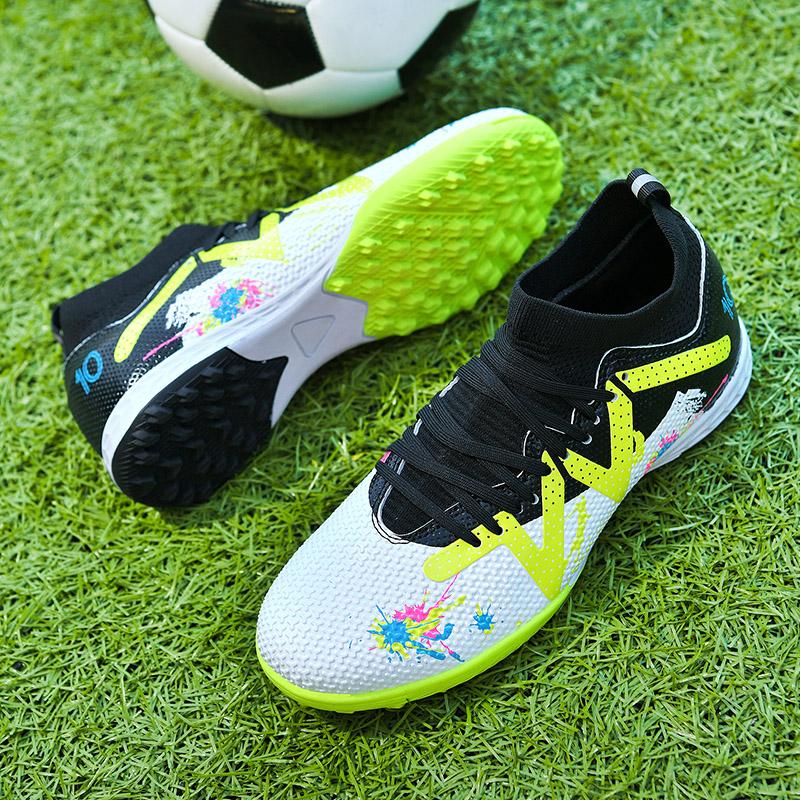 Футбольные бутсы 35-45 Высокие футбольные бутсы Резиновые молодежные кроссовки с короткими ногтями Футбольные тренировочные кроссовки Художественный макияж Газон Детские футбольные бутсы