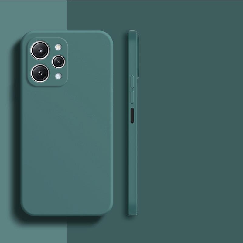 For Xiaomi Redmi 12 4G Case Full Cover Xiaomi Redmi 12C 10C 12 10 4G Cover Housing Shockproof Liquid Silicone TPU Black Funda