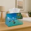 1pc Tropical Beach Tissue Box | Multi-functional Napkin Dispenser, Suitable for Home, Parties,  Decoration Crystal Clear Water & Palms - Decorative Ti