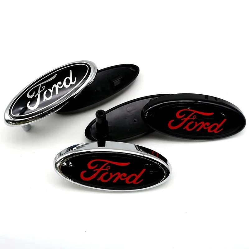 1pcs ABS 14.5cm Car Front Head Hood Bonnet Logo Rear Trunk Badge Sticker For Ford Mondeo Focus Fusion MK2 MK4 F150 F250 Emblem MD4