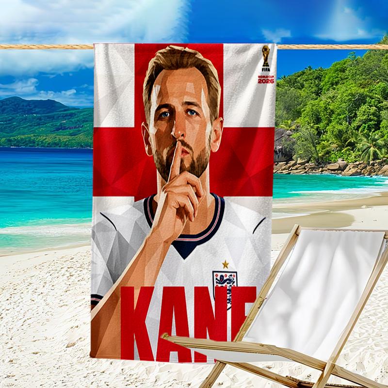 Football Player Kane Beach Towel - Soft, Absorbent Microfiber, Lightweight, Ideal for The Beach, Parties, Travel, Camping fan gifts