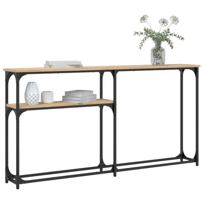 VidaXL Table console chêne sonoma 145x22,5x75 cm bois d'ingénierie 834096