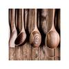 Набор из 5 высококачественных деревянных кухонных принадлежностей - ручка, натуральная деревянная ложка, кухонная лопатка, суповая ложка, антипригарная сковорода, специальная лопатка