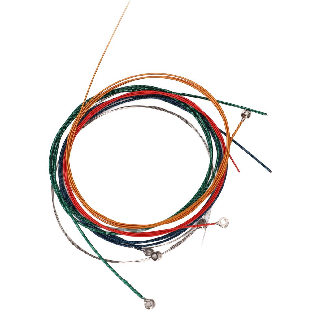 6 шт. Струны для гитары из медно-цинкового сплава, устойчивые к ржавчине, легкие в игре, разноцветные, профессиональные струны для акустической гитары