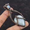 Rainbow Moonstone Pendant Copper Wire Wrapped Gemstone Pendant Moonstone Jewelry Handmade Unique Pendant Copper Wire Jewelry Gift For Mother