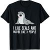 Я люблю тюленей и, может быть, 3 человек Морской лев Любовь Тюлени Футболка