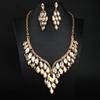 Yiwu Crystal Glass Подвеска Ожерелье Серьги Комплект Банкетное Платье Женские Аксессуары