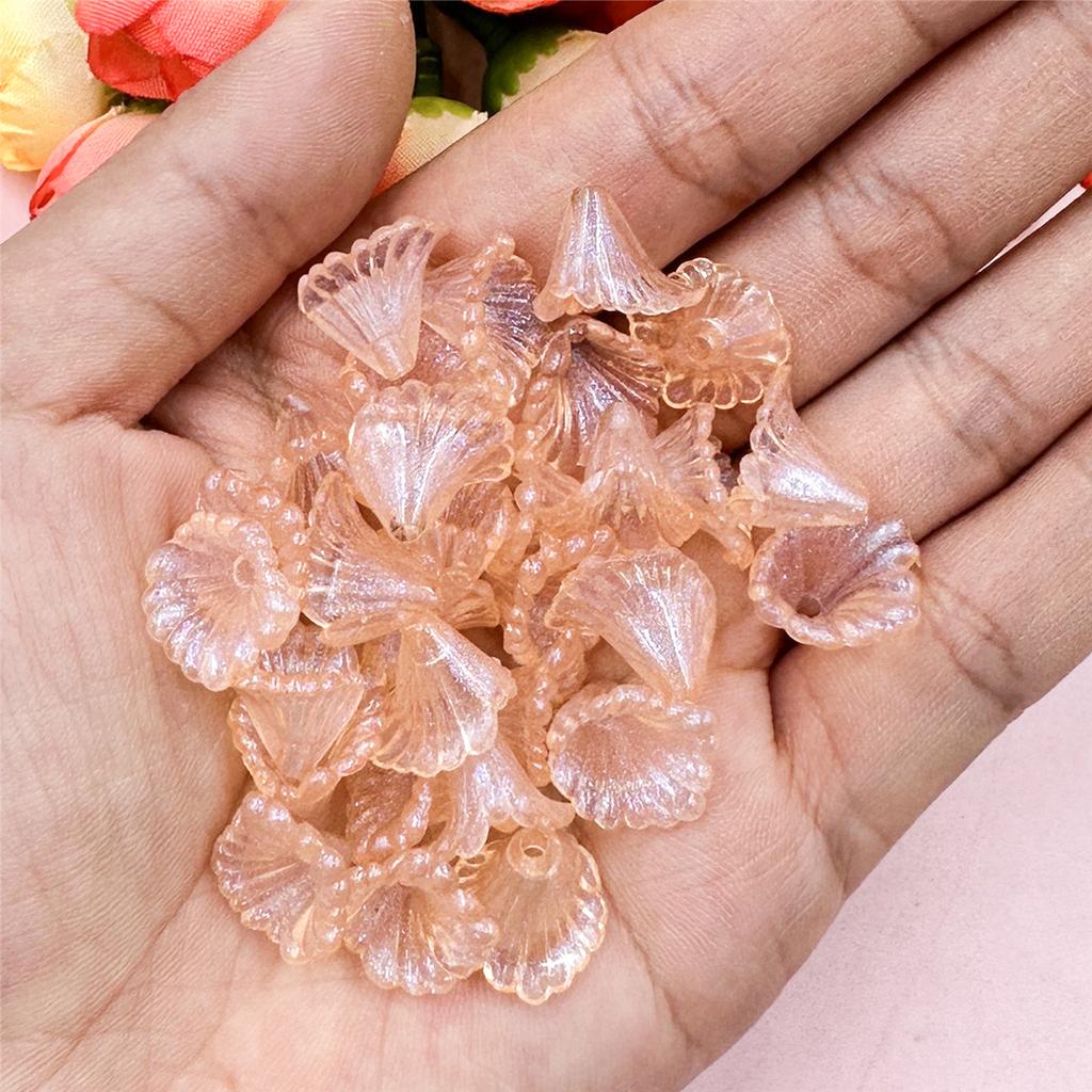 Acrylic 9Colors Loose Beads Morning Glory DIY Earrings Jewelry Making Bracelets 14.3*10mm 200PCS Necklace Jewelry Accessories