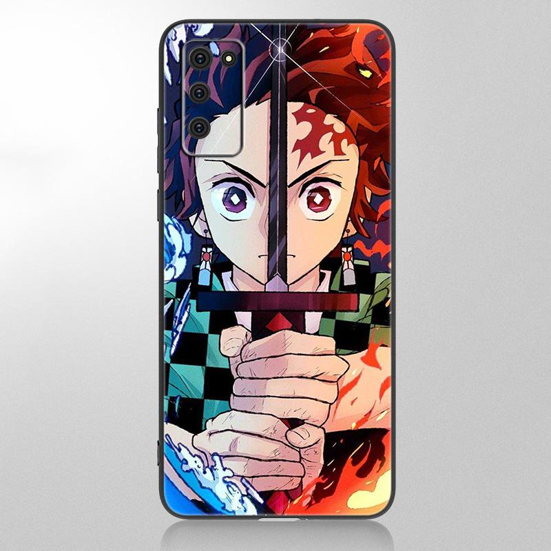 Чехол аниме Demon Slayer Tanjiro для Samsung Galaxy A12 A02S A22 A32 A52 A72 A71 A51 A41 A31 A21 A11 A50 A70 A10 A20S, черный чехол