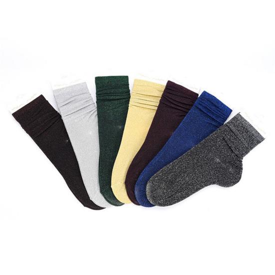 Модные женские блестящие носки, осенне-зимние однотонные повседневные носки, подарок