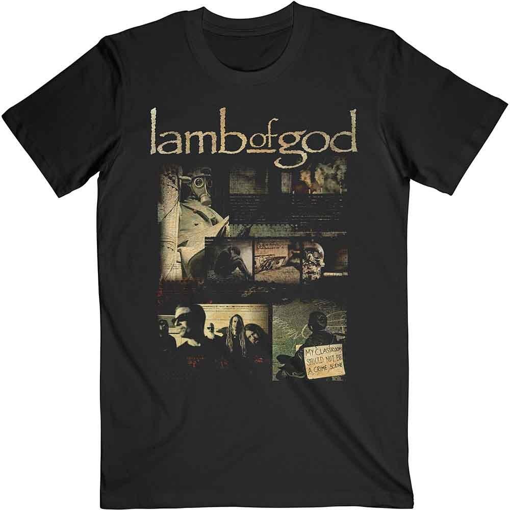 Lamb of God Men's Album Collage Log T-Shirt Black