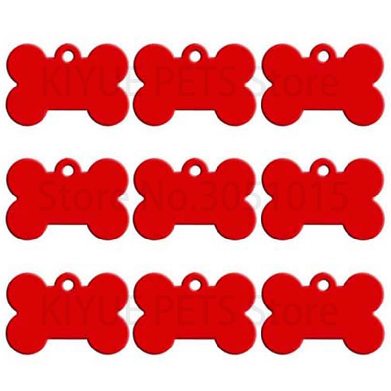 Оптовая продажа 100 шт. Косточка Жетон для идентификации собаки Гравировка Идентификационные жетоны для домашних собак Ошейники Бирки с именем и номером в форме косточки Анодированный алюминий на заказ Бирка для щенка