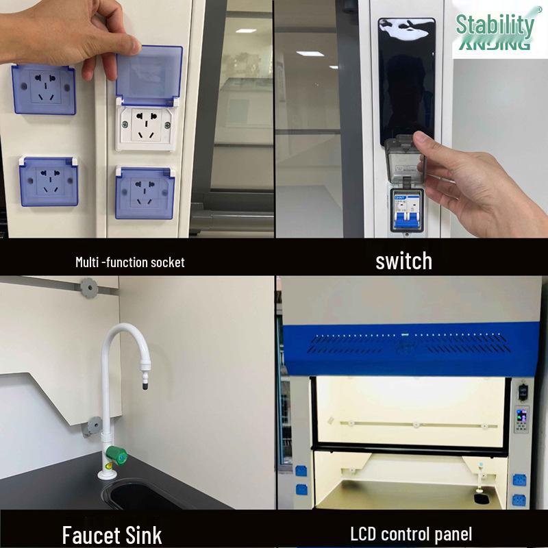 Floor-Standing All-Steel Acid & Alkali Resistant Fume Hood Ventilation Cabinet for Labs