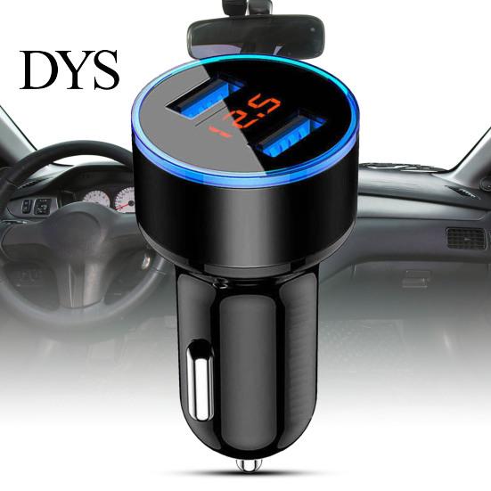 Автомобильное зарядное устройство LTP Быстрая зарядка для автомобиля Plug and Play Светодиодный цифровой дисплей Двойной USB-порт Умный адаптер для MP3