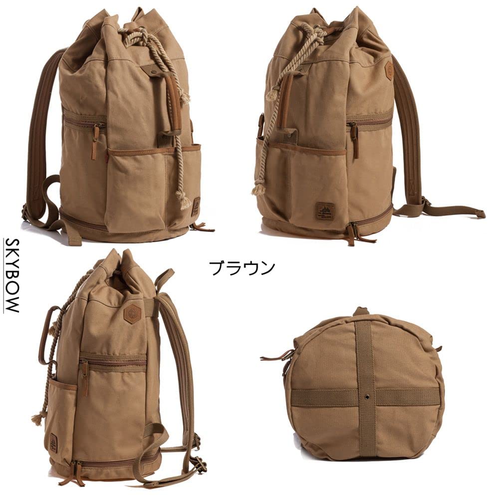 Холщовый большой большой открытый верхний и нижний двухслойный парусиновый шлем для горного велосипеда простой [SKYBOW] мужской рюкзак, вместимость, тип, рюкзак,