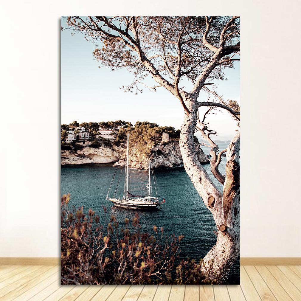 Scandinavian Nature Landscape Poster Mountain Lake Bridge Canvas Wall Art Print Painting Nordic Design Picture Modern Home Decor