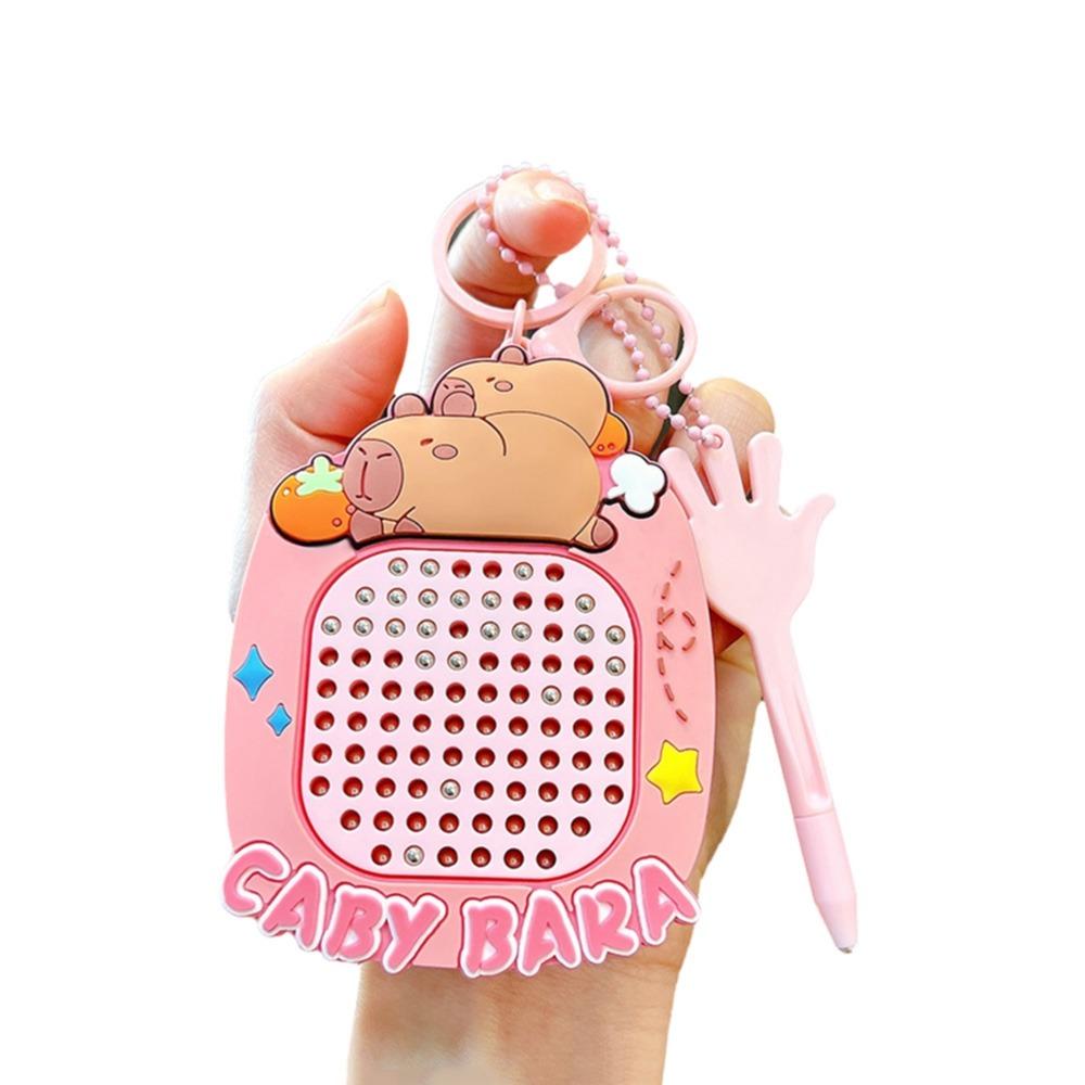 Decompression Capybara Drawing Board Keychain Hanging Schoolbag Pendant for Kids Toys