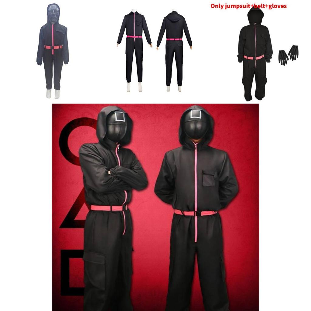 Игра в кальмара Популярный фильм Костюм на Хэллоуин для детей из смесовой ткани с хлопком Косплей-костюм