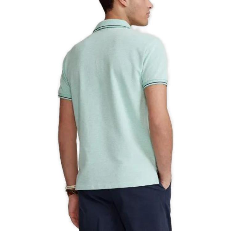 Polo Ralph Lauren Logo Вышитый Повседневный Slim Fit Короткий Рукав Поло Рубашки Мужские Поло Рубашки Зеленые MNPOKNI1N821161-300