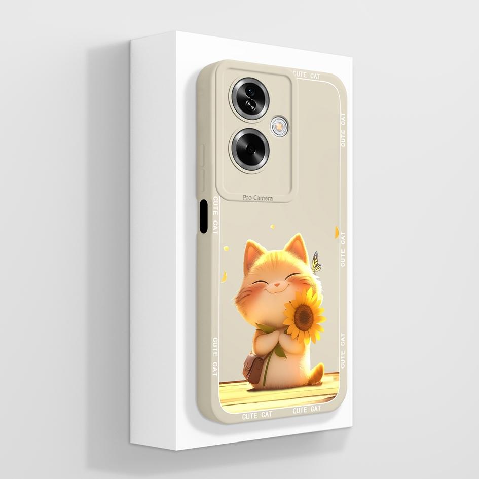 Для OPPO A79 A77 A77s A78 A83 A91 A92 A93 A93s A94 A95 A96 4G 5G чехлы для телефонов прекрасный рисунок панды котенка жидкий силиконовый противоскользящий чехол для OPPO Capa