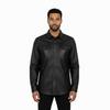 Мужская рубашка ручной работы байкерская черная стильная повседневная кожа натуральная овчина формальная