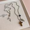 Tiger Eye Stone Punk Choker Adjustable Bohemian Sweater Chain Pendant Necklace  Party