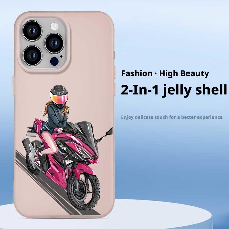Мотоциклетный Гелевый Чехол-Подставка 2-в-1 Для iPhone 17 Pro Max Air 16 16e 15 14 13 12 11 Pro Max Plus X XS MAX XR Задняя Крышка