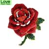 Rhinestone Luxury Large Rose Brooch Valentine 'S Day Flower Pin Bouquet Corsage Winter Accessories Jewelry Good Gift