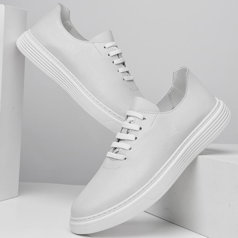 Кожаные туфли увеличенной высоты в британском стиле, простые белые туфли для интервью, деловые повседневные туфли, мужские универсальные туфли-оксфорды с защитой от скольжения