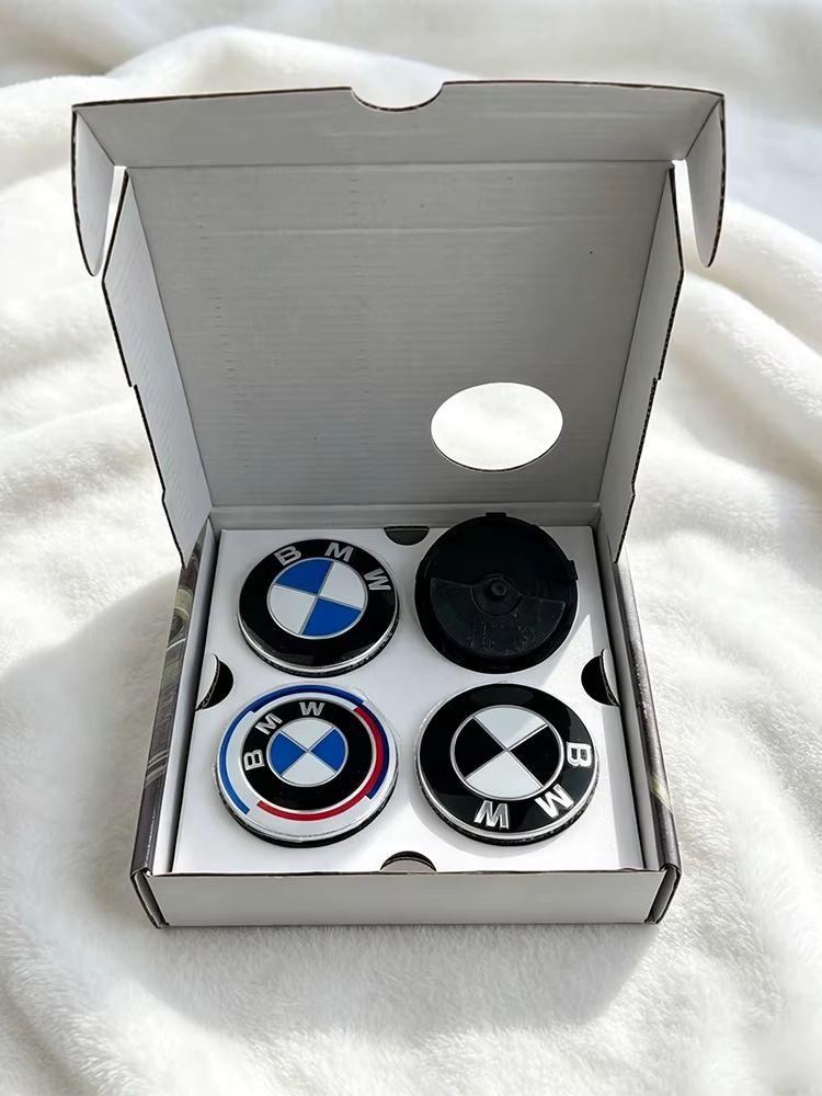 For BMW M 4Pcs 68mm 56MM For Bmw 50th Anniversary E36 F20 E46 E39 E38 E90 E60 E87 E34 E53 X3 X5 X6 M2 Floating Car Wheel Hub Center Cap b1