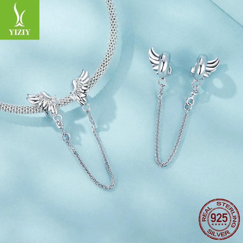 Wings Silicone Positioning Safety Chain, Dream Wings S925 Sterling Silver Diy Bracelet Lucky Beads