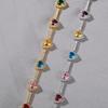 Brass Multicolor Heart Tennis Bracelet Adjustable Rainbow 5A Zircon Chain Stackable Jewelry for Women  Supplier