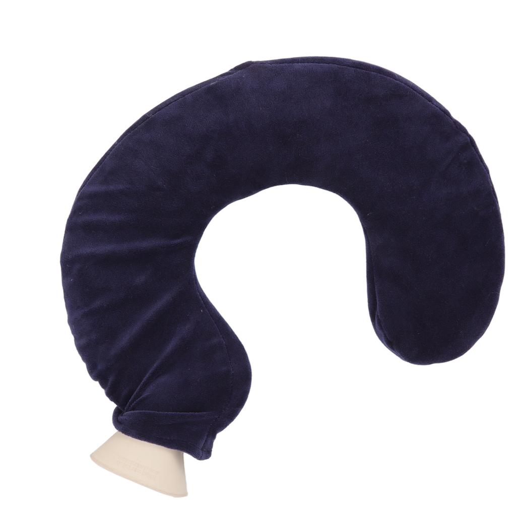 U Shaped Hot Water Bottle Warm Neck Soft Rubber Hot Water Bag with Detachable Cloth Cover Navy Blue