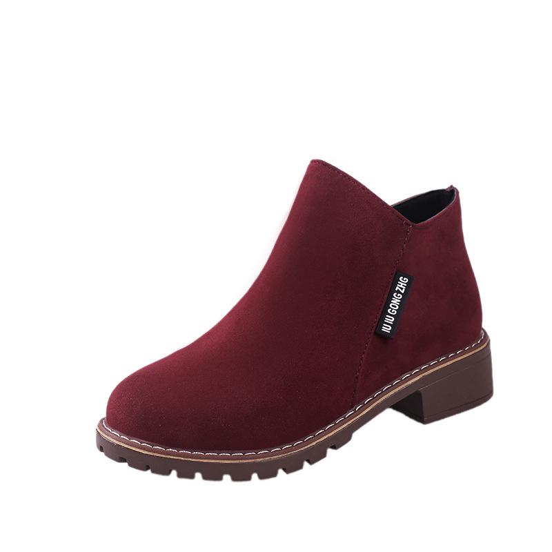 Женские ботинки, осенне-зимние ботинки, классика, молния, зимние ботильоны, зимняя замша, теплый меховой плюш, женская обувь, 42