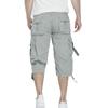 Мужские шорты-карго 3/4, летние повседневные хлопковые армейские брюки с несколькими карманами