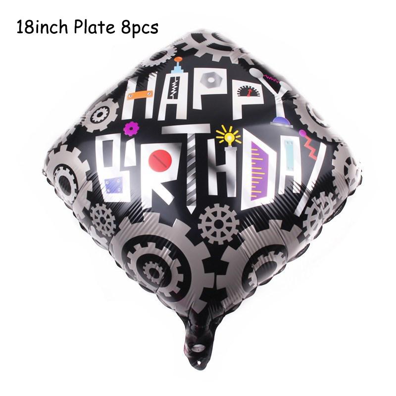 Одноразовая посуда с рисунком робота, бумажные тарелки, стаканчики, детские воздушные шары, украшения для дня рождения, вечеринки по случаю рождения ребенка, принадлежности