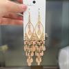 Classic Vintage Long Water Drop Earrings for Women Bohemian Creative Multilcolor Temperament Ethnic Earring Vacation Jewelry