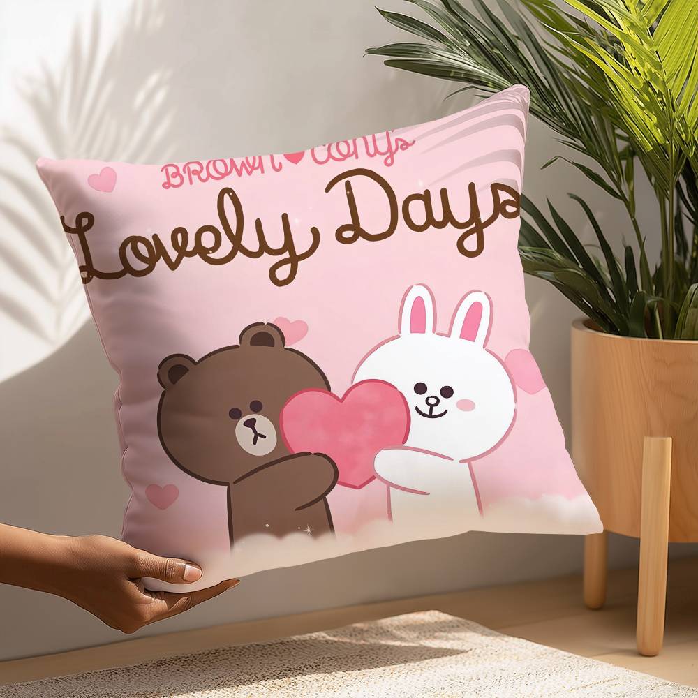 B-Brown И C-CONY Наволочка Плюшевая Ткань Мягкая Наволочка Двусторонняя Печать Чехол для Подушки Бытовые Подарки